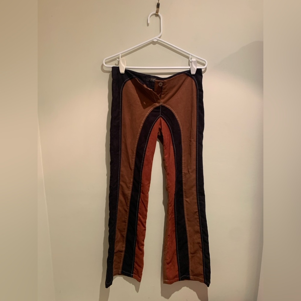 Vintage Agostino Martinez Flared Pants Hippie Low Rise Made in Italy